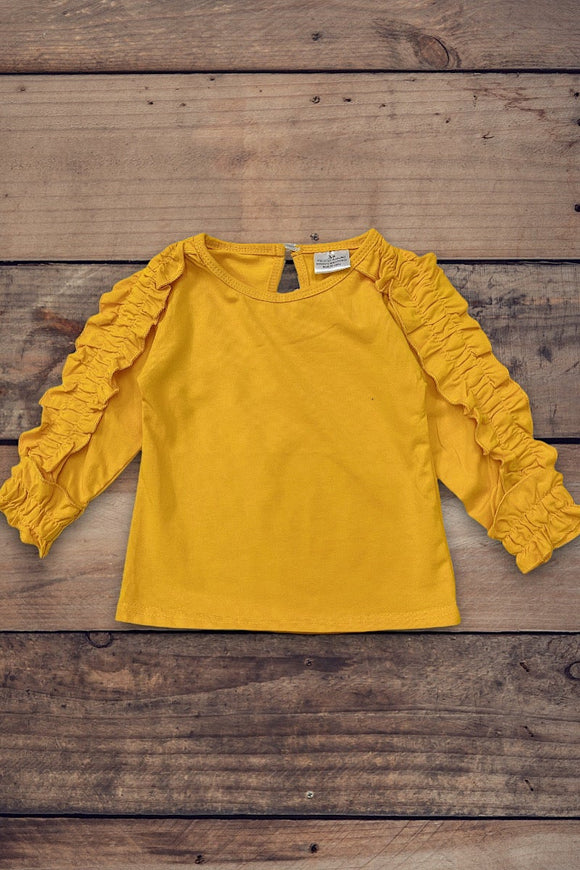 Mustard Ruffle Sleeve Shirt size 4