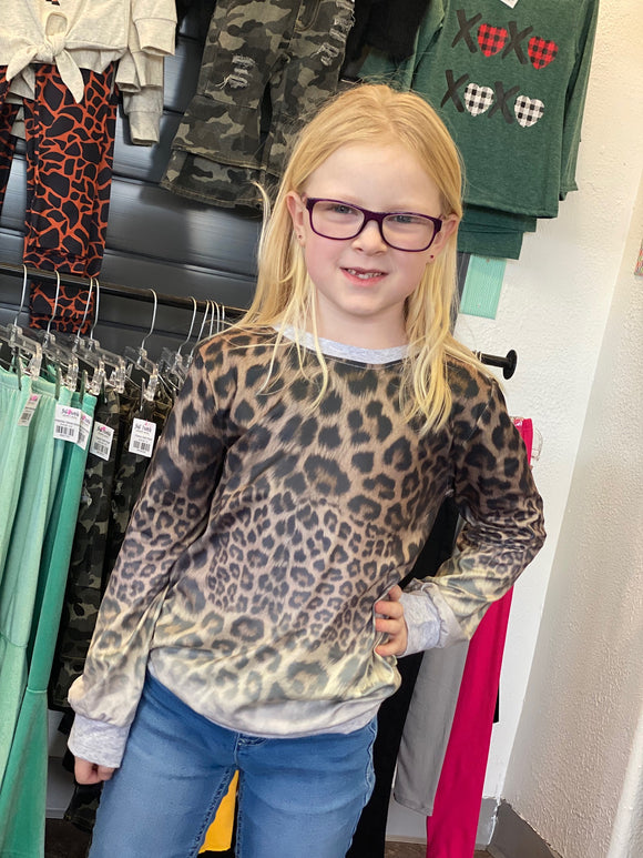 LS Leopard Sweatshirt size 6